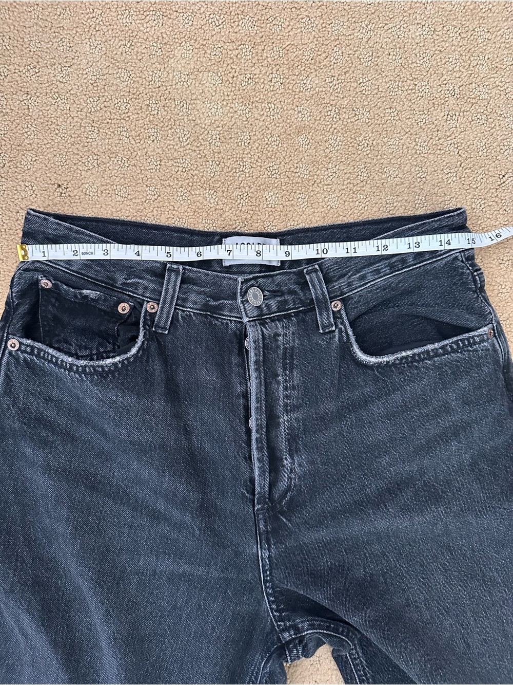 Agolde Black Low Slung Baggy Jeans Size 26. - Picture 5 of 7